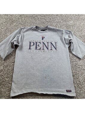 Vintage Penn State University T-Shirt Large Jansport Gray 3/4 Cut Sleeve Flaws*